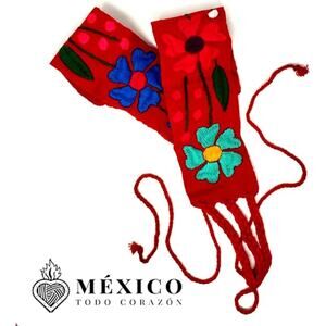 Traditional  Belt  28 inches 22 inches ties Colorful Floral Belt Mexican Fiesta